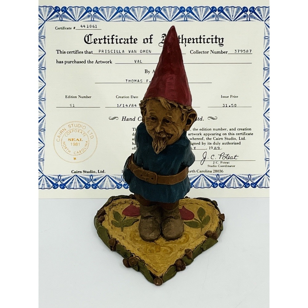 Tom Clark Val Gnome Edition 91 with COA 1984 Valentine Heart Cairn Studio